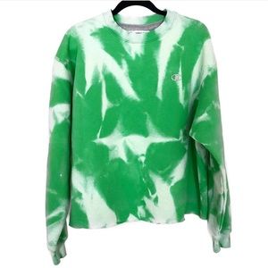 Handmade Bleached Champion Green Crewneck